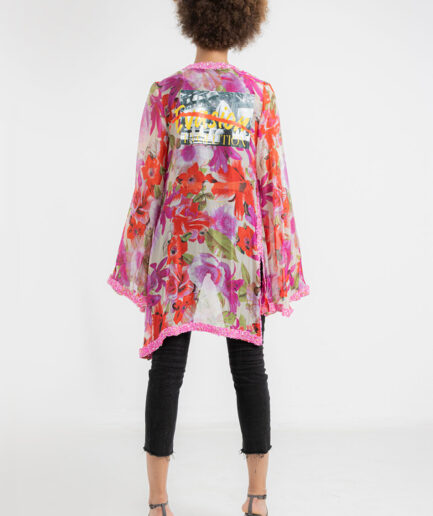 ladraa-caftan-morocco-fashion-design-dress-kimono-beachwear-fashioweek-jellaba-dfina-fleuri-rose-Floral-pink-shirt-chemise